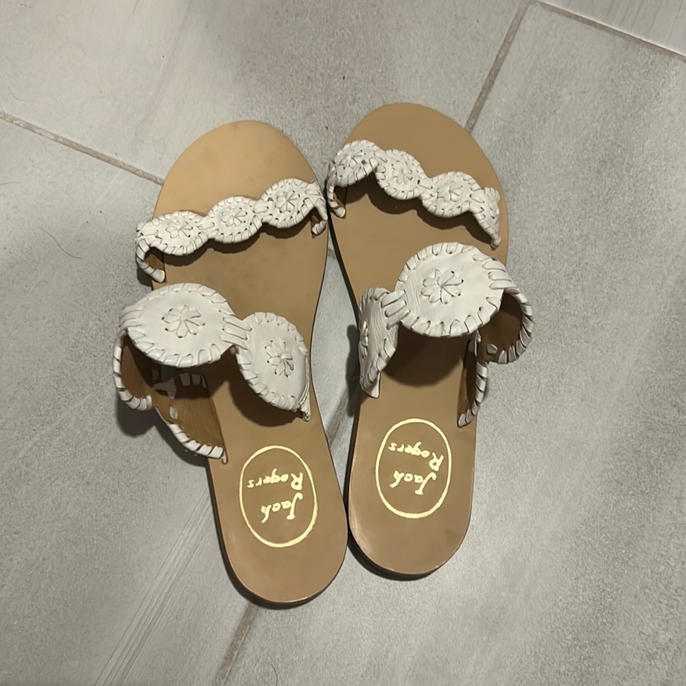Jack Rogers white sandals